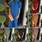 🌷Hot Sale 50% Off💕Women's Casual Solid Color Standing Collar Button Down Dress