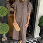 🌷Hot Sale 50% Off💕Women's Casual Solid Color Standing Collar Button Down Dress