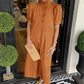 🌷Hot Sale 50% Off💕Women's Casual Solid Color Standing Collar Button Down Dress