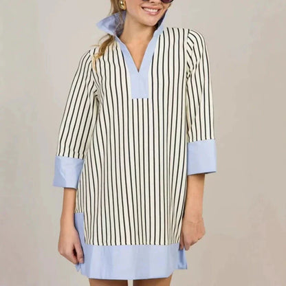 🔥 Hot Sale 50% OFF💕Buy 2 get 5% off👗Women's Elegant V-Neck Loose Patchwork Dresses