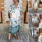 【💥Final 3-hour Preferential Deal Sale 50% Off💥】💃BUY 2 SAVE 5%🎁Women’s Floral Print Casual Loose Midi Dress