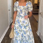 ⏰Last Day Sale 50% Off💃BUY 2 SAVE 5%🎁Women's Elegant Printed Square Neck Dress