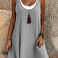 ⏰Last Day Sale 49% Off💃BUY 2 SAVE 10%🎁Women's Casual Loose Sleeveless Fake Two Piece Tank Dress