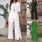 🎁🔥Last day sale 50% OFF🔥✨Women's Irregular Hem Top & Wide Leg Pants Two - Piece Set