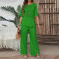 🎁🔥Last day sale 50% OFF🔥✨Women's Irregular Hem Top & Wide Leg Pants Two - Piece Set