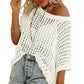 🔥Lsat Day 50% Off🔥⏰Womens Casual Short Sleeve Hollow Out Pullover Knit Tops