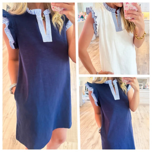 🔥Hot Sale 50% OFF🔥Color Block Ruffle Midi Dress