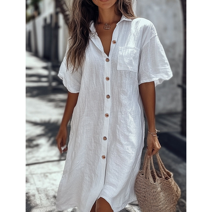 🔥Hot Sale 50% Off💥Buy 2 Get 5% Off👗Casual Cotton Linen Shirt Dress