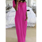 🔥 FLASH SALE! 50% OFF 🔥Women's Summer Casual Loose Solid Color Short-Sleeve Long Dress