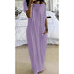 🔥 FLASH SALE! 50% OFF 🔥Women's Summer Casual Loose Solid Color Short-Sleeve Long Dress