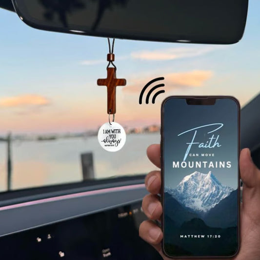🔥Last Day 50% OFF - ✝️Bible Verse Car Rearview Hanging Cross Ornament