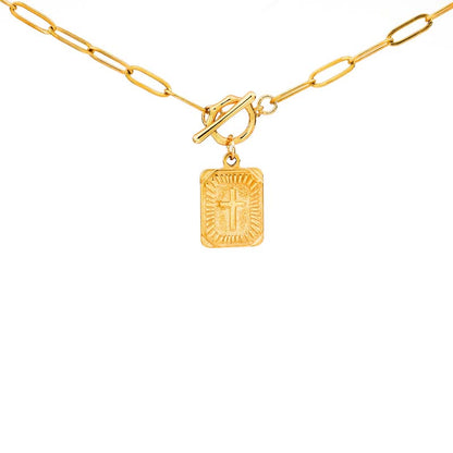 🎁🔥Last day sale 50% OFF🔥Cross Pendant Paperclip Chain Necklace