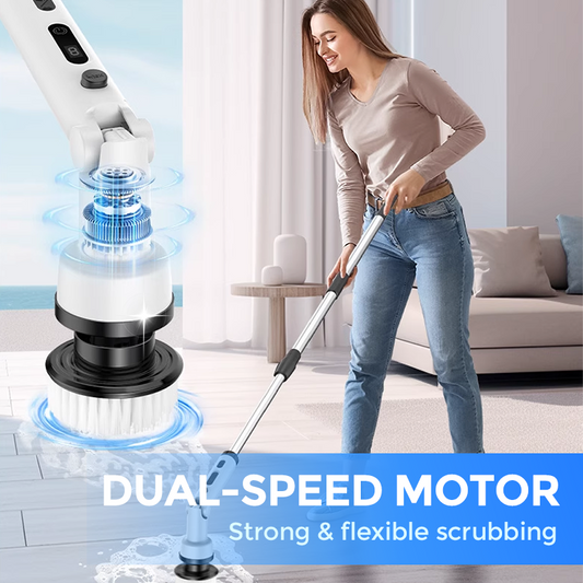 🎁🔥Last day sale 50% OFF🔥 🧽 Electric Spin Scrubber – Cordless Power Scrubber with 9 Replaceable Brush Heads & Extendable Handle🛫Free Shipping🛫