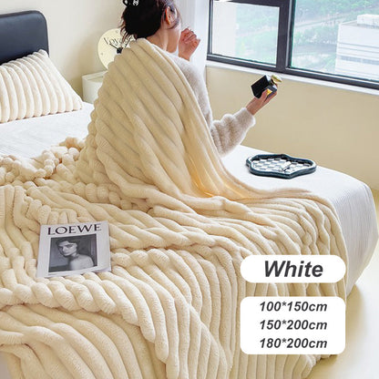 ⏰LAST DAY SPECIAL PRICE: ￡11.99!!🔥Super Soft Fur Ribbed Fleece Throw Blanket⛄