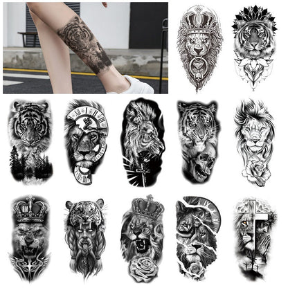 🏆Flash Sale⚡ 50K+ SOLD! Almost Gone-💥12 Sheets Forest Lion Temporary Tattoo