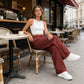 👖New arrival 40% OFF!💝Women's High Waisted Straight Leg Work Trousers with Side Pockets -✨Smart & Casual Look for Office and Beyond