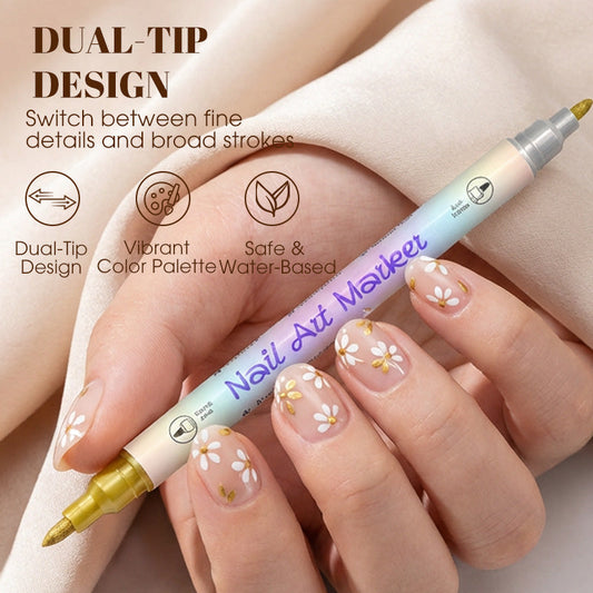 ⏳ Limited Time 50% Off! 💅🖌️Dual‑Tip Nail Art Pens 2