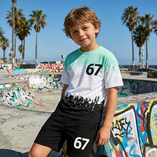 🎉Spring Hot Sale 50% OFF!!🌿Boys' 3D Print T-Shirt & Shorts Set