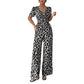 🔥New Sale 50% OFF✨Leopard Print V-Neck Wide-Leg Jumpsuit