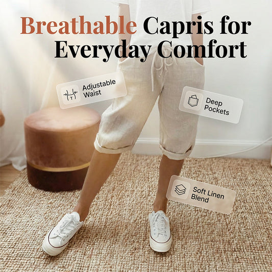 ⏰🔥LIMITED TIME 50% OFF! 👖 Women’s Casual Cotton Linen Capris – Breathable, Comfortable & Effortlessly Chic 🌿✨