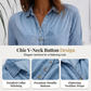 🌞Summer Hot Sale-60% Off!!🌿Relaxed Fit A-Line Denim Dress with Mesh Sleeve Detail