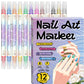 🎨🔥Only £7.99 Last Day Promotion!🎁50K+ SOLD!✨Dual-Tip Nail Art Marker Pen Set Quick‑dry, no UV lamp. Fine & brush tips. 12/24 vibrant colors. Easy DIY at home. No smudges, just art! 💅🖌️ 3