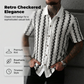 🔥HOT SALE 50% OFF🎁 Men's Short Sleeve Retro Geometric Knit Shirt