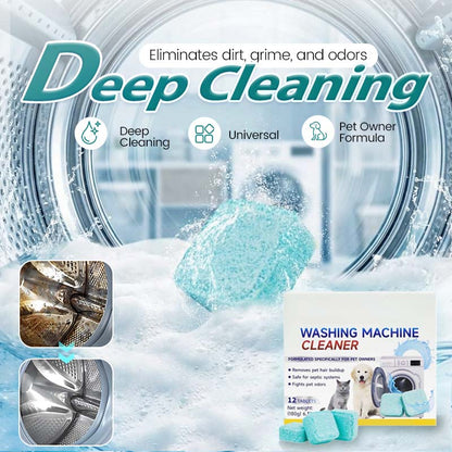 🥳2026 HOT SALE🥳💞50K+ SOLD!🛡️🌸 50% OFF! Washing Machine Cleaner – 12 tablets, deep cleans inner tank & pet hair. Removes odours. No mess, just drop & run. 🧼✨ 2