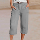 🌞Summer Hot Sale-60% Off!!🌿Women's Solid-Color Pleated Cotton-Linen Cropped Pants