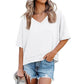 🏖️Summer Cool Deal: ONLY ￡12.99!💃Women's Half Sleeve V-Neck Top with Patchwork Hem