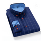 👔49% OFF! ✨Men's Modern Fit Windowpane Shirt – Contrast Details, Button-Down, Premium Blend 🍁