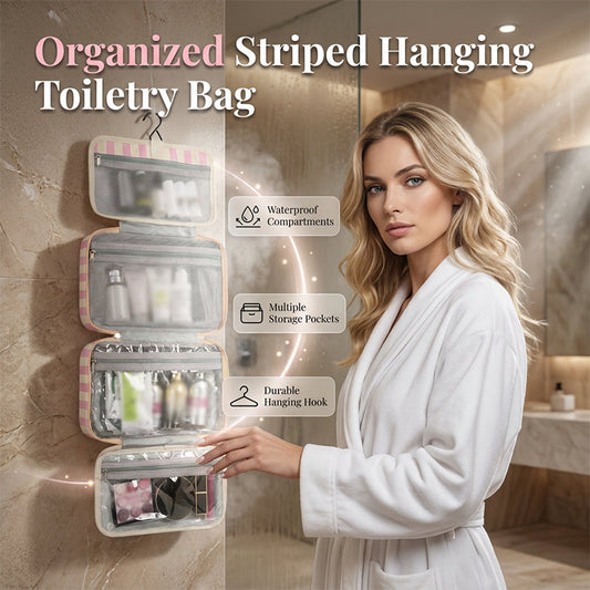 🔥Summer Hot Sales - 59% OFF💞30K+ SOLD!!💝Striped Hanging Travel Toiletry Bag