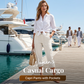 Women's Casual Cargo Capri Pants with Pockets
