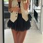 🎁New Arrival 55% OFF💥Chic Pleated Lace Trim Mini Skirt