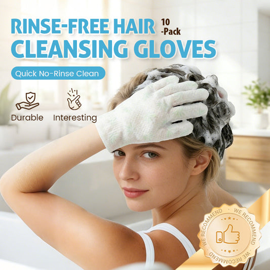 🔥New Hot Selling-60% Off!!🌿Rinse-Free Hair Cleansing Gloves for Oil Control (10-Pack)