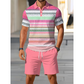 👕🌞Summer Hot Sale-50% OFF!💥Men's Two-Piece Shirt and Shorts Set – Digital Print, Athletic Fit, Wrinkle Resistant ✨