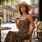 🌊🌞Summer Hot Sale-60% Off!!🌿👗🐆Women's Leopard Print Spaghetti Strap Maxi Dress