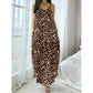 🌊🌞Summer Hot Sale-60% Off!!🌿👗🐆Women's Leopard Print Spaghetti Strap Maxi Dress