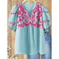 🔥New Hot Selling-60% Off!!🌿⏰Embroidered Breezy Blouse