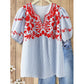 🔥New Hot Selling-60% Off!!🌿⏰Embroidered Breezy Blouse