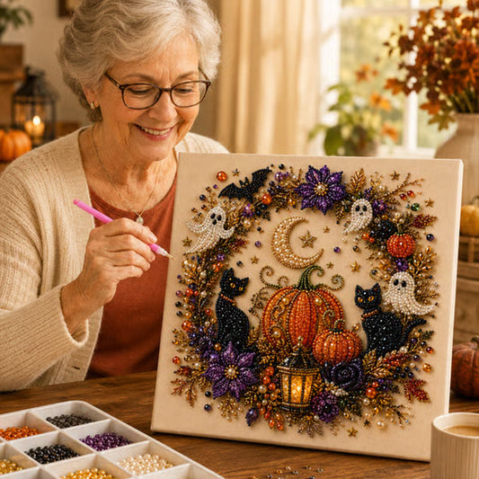 🔥HOT SALE 50% OFF🎁👻Halloween Ghost Pearl Art DIY Kit🎁