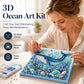 ❄️Surprise Price: ￡7.99 Today!!🐚3D Ocean Pearl Art DIY Kit – Glossy Painting Set with Sea Life, Pearls and Relief Texture
