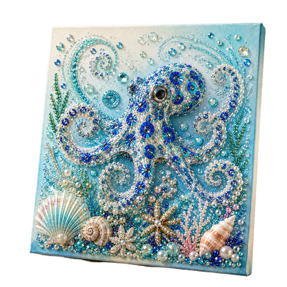 ❄️Surprise Price: ￡7.99 Today!!🐚3D Ocean Pearl Art DIY Kit – Glossy Painting Set with Sea Life, Pearls and Relief Texture