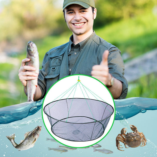 🎁💥LAST DAY SPECIAL PRICE!-￡7.99!!🌊 Portable Foldable Hand Casting Fishing Net with Rope