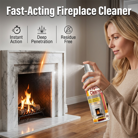 🎁💥LAST DAY SPECIAL PRICE!-￡7.99!!🔥Fast‑Acting Fireplace Cleaner Spray, Deep Penetrating Soot & Smoke Stain Remover, Residue‑Free Cleaning Spray for Fireplace Surfaces