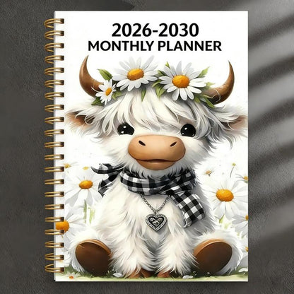 🏆📅Flash Sale⚡50K+ SOLD! Almost Gone-💥🐮 Highland Cow 5-Year Monthly Planner – Long-Term Organisation & Goal Planning in One Place ✨