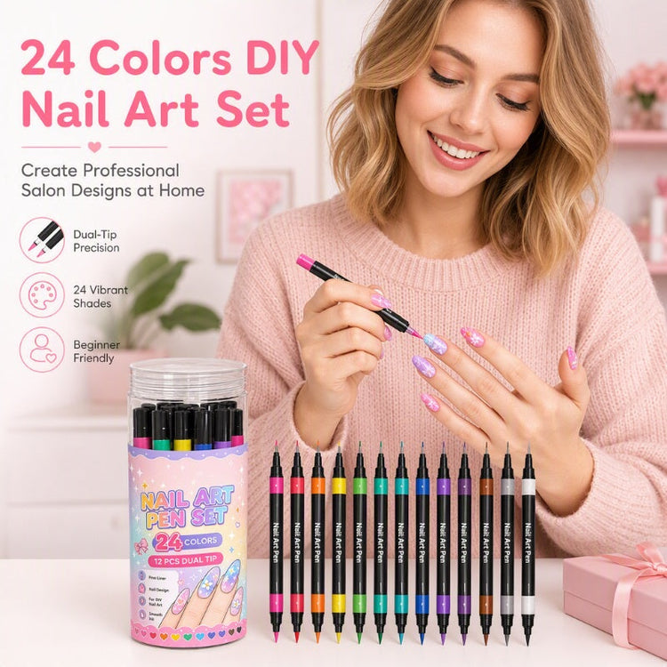 💕LAST DAY-50% OFF🌈24 Colors Dual Ended Nail Art Pens Set 3