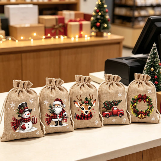 ⏰Christmas Limited Sale -￡6.99!!🎄50K+ SOLD! 🎁Christmas Drawstring Gift Bags