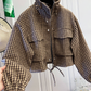 🔥New Hot Selling-60% Off!!🌿Women's Cropped Houndstooth Jacket
