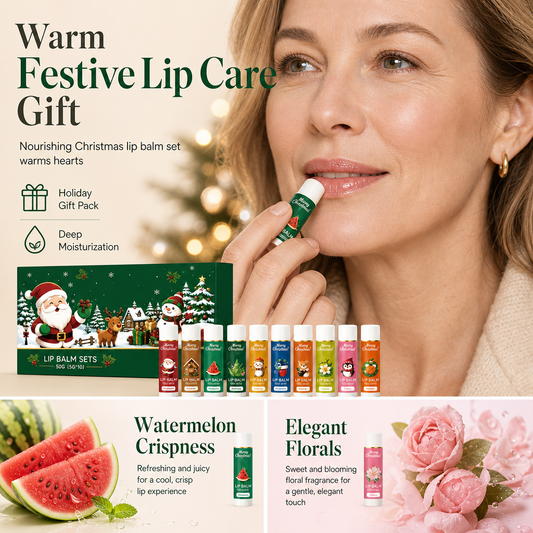 ⏰Christmas Limited Sale 50% OFF!!🎄50K+ SOLD! 🎁💋Christmas Moisturizing Lip Balm Set – Hydrating, Long-Lasting, Perfect Holiday Gift